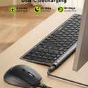 seenda Wireless Bluetooth Keyboard Mouse Combo, COE401 Rechargeable Silent Keyboard Mouse Compact Slim, 3 Multi-Device Connection, Compatible for Windows/Mac PC Laptop MacBook iPad, Black Gray