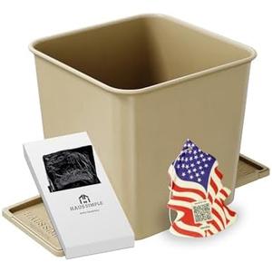 HAUSSIMPLE Car Trash Can Leakproof Compact Garbage Bin w/Stability Flap, Anti-Slip Base, Portable Trash Holder for Cars, Trucks, SUVs, Minivans, Auto Organizer with Trash Bags (Mocha, Small)