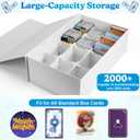 Mity rain 2-Pack Foldable Trading Card Storage Box with 10 Plastic Dividers & 20 Clips - DIY Customizable Card Organizer Holds 3500+ Cards, Magnetic Closure Deck Box for card Collectors