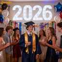 Pooqla Giant 2026 Graduation Decorations, Large 12.6 in Tall Marquee Numbers for Graduation Party, Graduation Gift for High School Senior College Class of 2026 Decoration, Cool White
