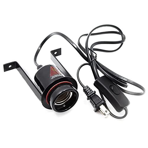 iRuiZhe Reptile Ceramic Heat Lamp Holder Pet Heater Bracket (no Bulb Included) for Amphibian Pet Terrariums Habitat Lizard Tortoise, 300W Black