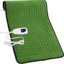 Deepsoon Heating Pad,Electric Heating Pads for Back,Neck,Moist Heating Pad for Abdomen Shoulder Knee Legs,Dry/Moist Heat&Auto Shut Off,Mother's Day Birthday for Men and Women,Green Black,33x17 Inch