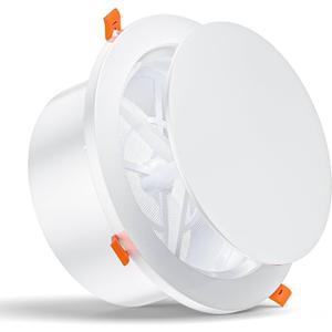 [Upgraded] HG Power 6 Inch Round Vent Cover with Adjustable Panel & Removable Mesh Screen  ABS Ceiling Diffuser with Lock-Clip Design for HVAC, Bathroom, Kitchen, Wall and Duct Air Vents, White