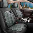 Seat Covers Full Set Fit for Ford Bronco Sport 2021-2024 2025 Faux Leather Car Seat Covers Compatible Airbag Automotive Waterproof Seat Cushions Protector (5 Seats, Black&Dark Grey)