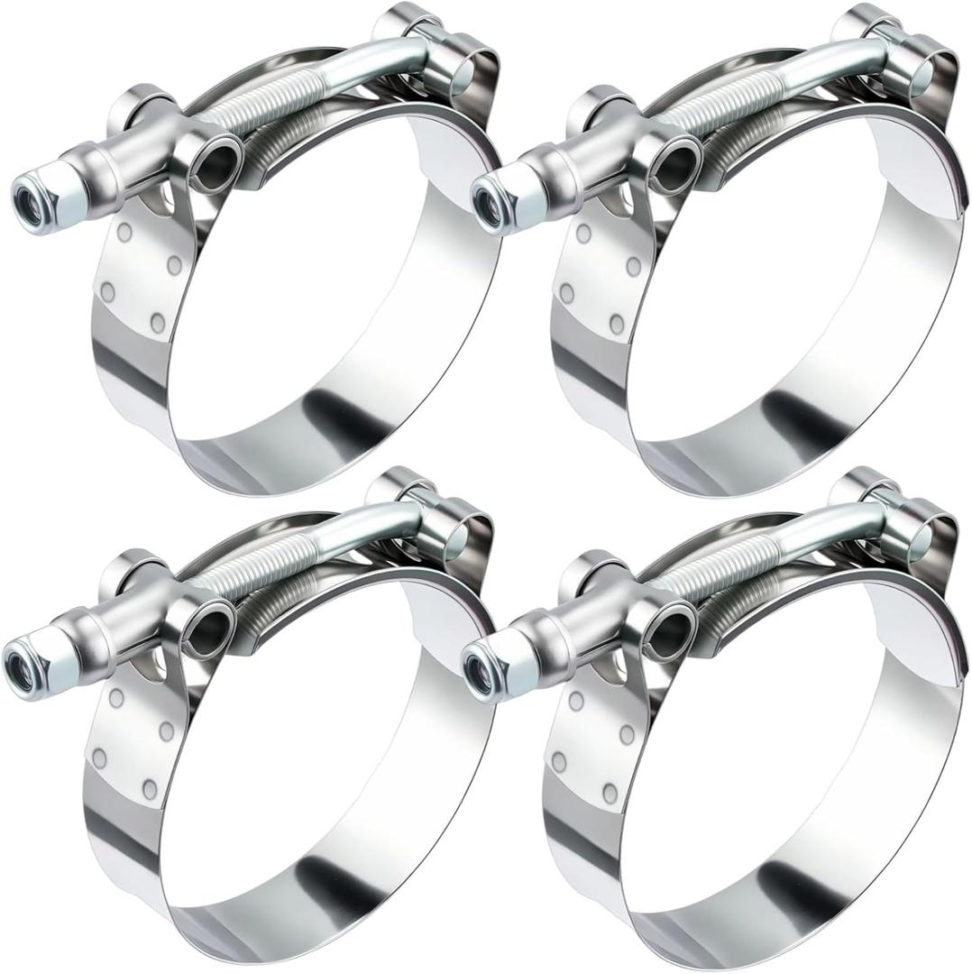 EVIL ENERGY 3.5 Inch T Bolt Hose Clamps,Stainless Steel 304 Turbo Intake Clamp,Working Range 86mm-94 mm for 3 1/2" Hose ID,Pipe Intercooler Clamp for Automotive,4PCS