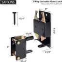 2 Way Heavy Duty Lockable Gate Latch, Black Anti-Sag Farm Gate Latch, Two-Way Livestock Gate Latch Hardware for Farms, Metal Gates, Ranches, Pet Cages, Fences, Stables, 1 pcs