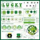 2 x 141Pcs St. Patricks Day Bulletin Board Classroom Decoration Retro Hippie Rainbow Flower Cutouts Shamrock Clover Name Tags Green Border Trim School Chalkboard Supplies Wall Door Decor
