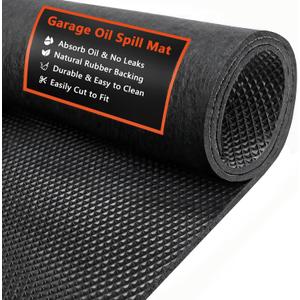 AiBOB Oil Spill Mat, 72 X 96 inches, Garage Floor Mat Under Car, Waterproof Backing Absorbent Pad Protects Floor, Durable, Reusable, Black