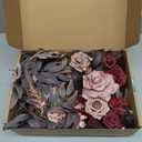 Ling's moment 2PCS Artificial Floral Swags Centerpieces Burgundy Wedding Flower Greenery Arrangements for Sweetheart/Head Table Decor Car Wall Window Arch Garden Decor Burgundy & Dusty Rose Maroon