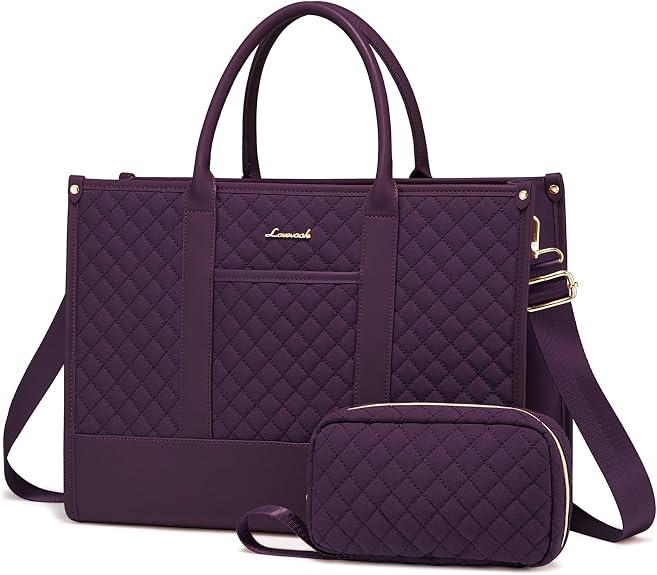 LOVEVOOK Laptop Bag for Women 17.3 inch Lightweight PU Laptop Tote Bag, Large Capacity Computer bag with Clutch Purse for Business, Work, Office, Travel, School,Casual