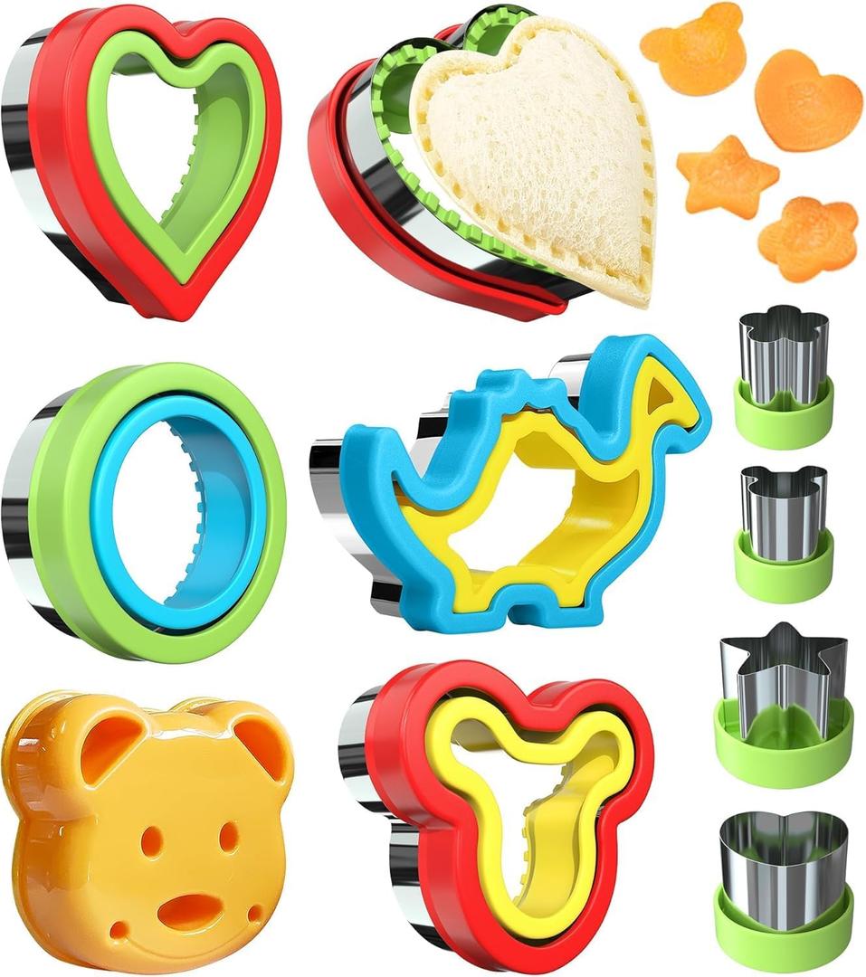 Sandwich Cutter and Sealer, Sandwich Cutter for Kids 5 PCSBIG, Decruster Sandwich Maker, Great for Lunchbox and Bento Box - Boys and Girls Kids