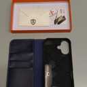 SHIELDON Wallet Case for iPhone 16 5G 2024, Genuine Leather Folio Book Magnetic Closure RFID Blocking Card Slots Kickstand Full Protection Case Compatible with iPhone 16 6.1" - Retro Dark Blue