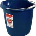 Rubbermaid Commercial Products 15QT Round Bucket, Blue, Comfortable/Durable Pour Handle, Sturdy Pail Bucket for Household Cleaning/Mopping