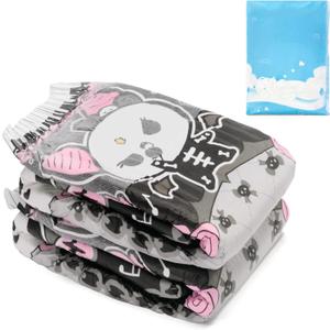 Littleforbig Ultra Absorbent 7000 mL Printed Diaper 2 Pieces - Goth Brat (X-Large 48"-56")