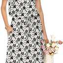 Women Summer Dress 2025 Sexy Outdoors Party Vocation Outfits Floral Flowy Cocktail Short Sleeve Robe Trendy Wedding Clothes XXL