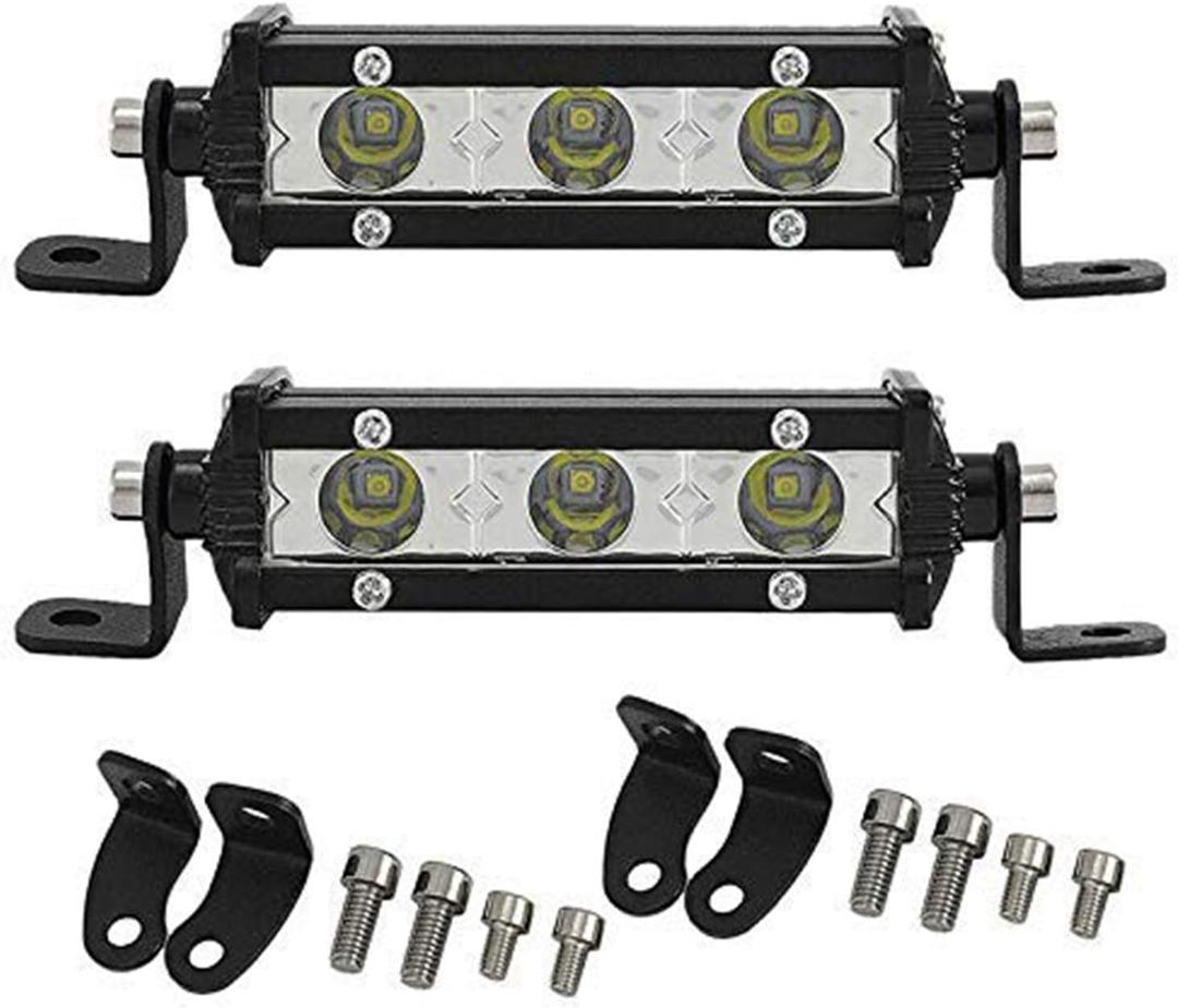 SKYWORLD 2 X 4 inch 15W Single Row LED Light Bar Low Profile Ultra Thin Slim Mini Spot Off Road Driving Lights Led Fog Lights Boat Lighting ATV SUV UTV Truck