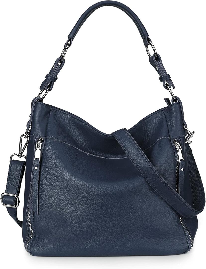 YALUXE Genuine Leather Shoulder Bags Stylish Hobo Handbags Purses Crossbody Bags for Women | Genuine Leather, Stylish (Z2 Blue)