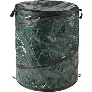 29.5-Gallon Pop Up Outdoor Garbage Can - Collapsible Trash Can for Parties, Yard Waste, or Laundry - Camping Accessories by Wakeman (Green)