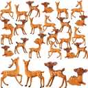 Soulchen 24 Pcs Miniature Deer Figurines Forest Animal Figurines Miniature Woodland Creatures Set Sika Deer Cake Toppers Animal Party Supplies for Micro Landscape Cake Decoration(4 Styles)