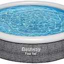 Bestway Fast Set 12’ x 30” Inflatable Round Soft Sided Above Ground Pool Set
