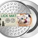 Stainless Steel Lick Mat for Dogs Cats, Slow Feeder Lick Pad for Aggressive Chewers, Non-Slip Heavy Duty Base, Mental Stimulation for Anxiety Reducer, Whisker-Friendly for Cat