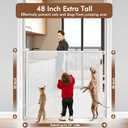 Reinforced 48" Extra Tall Baby Gate with Support Rods, 4 Ft Tall Retractable Gate for Dogs 55" Wide Pet Gates for Doorways Mesh Cat Gate - Prevent Baby/Pet from Jumping Over, White