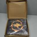 Jumbo Card Binder Compatible with Pokemon XL Jumbo Cards, 100 Pockets Zip Trading Card Binder, QUBAMG Oversized 5.7"7.9" Card Holders Storage, 3-Ring PU Collector Album Card Folder, Lightning Black