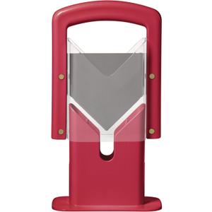 Hoan Bagel Guillotine Universal Slicer with Built In Safety Shield to Protect Fingers. Perfect for Smoothly Slicing Bagels, Buns, Muffins and More, Non Stick, 9.25 inch, Red
