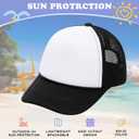2 x Mesh Toddler Baseball Cap, Adjustable Strap Sun Hat for Kids 0-8T | Breathable mesh back, sponge padded brim, adjustable closure, sizes 0-8T for summer outdoor activities (Black)
