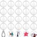 Sratte 24 Pcs Christmas Fillable Ornaments Ball Clear Plastic Ornaments DIY Craft Ball for Christmas Wedding Xmas Holiday Party Tree Decor Home (Clear,3.94 Inch)