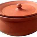 Clay Curd Pot Handi Dahi Handi Serving Bowl Mitti Handi with Lid | Earthen Handi Small Handi for Kitchen with Lid 500 ml
