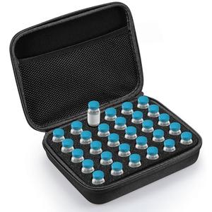 Teenyyou 30 Slots Insulin Peptide Fridge Carrying Case Vial Holder Storage Protector Bag, Fits Standard 10ml Vials, Insulin Cooler Travel Kits Case Diabetes Protector(Black)