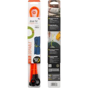 Nite Ize, Inc. GLL24-31-2R3 Nite Ize Gear Loopable, The Original Reusable Rubber Sturdy Integrated Loop, 24 Inch, Bright Orange, 2-Pack, Made in The USA Twist Tie, 24"-2 Pack