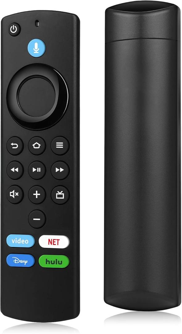 Replacement Remote for FireStick (2nd Gen, 3rd Gen, Stick 4K Max, 4K, Lite) & Cube with Voice Control, Compatible with Hisense, Insignia, Toshiba and Fire Smart TV (Black2)