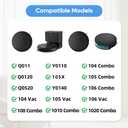 Replacement Parts for iRobot Roomba Combo & Vac Essential Series (RVG-Y1) 105X Y0140 Y0110 Q0120 Q0110 Q0520 104 105 106 108 1010 1020, 2 Main Brushes, 8 Side Brushes, 8 Filters, 1 Tool (19 Pack)
