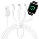 4 in 1 Watch & Phone Charger Cable, Multi Charging Cord, Fast Magnetic Cable USB Type C for Apple Watch, iPhone, Pods, Android & More / 3.3ft