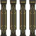 4 Pcs Roaring 20s Party Decorations Black and Gold Column Door Porch Banner 1920s Hanging Banner Speakeasy Awards Wedding Decorations Supplies