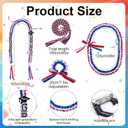 4pcs 2026 Graduation Accessory Set, Class of 2026 Grad Ribbon Lei Necklace & Honor Cord & Braided Wristband for High School College Grad Party Ceremony Photo Props Gift (Red, Blue, White)