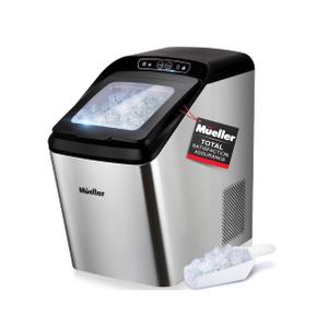 Mueller Countertop Nugget Ice Maker – Quiet, Heavy-Duty Ice Machine, 30 lbs Daily, 3 QT Tank, Compact & Portable, Includes Basket - Self-Cleaning Feature