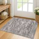 KILOCOCO Boho Entryway Rug 2x3 Printed Small Area Rugs Indoor Door Mat Machine Washable Kitchen Rugs Super Soft Non Slip Throw Rug for Bedroom Entrance Geometric Laundry Room, Taupe