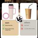 2 x Iced Coffee Silicone Ring for 30/40oz Stanley/tumbler Hot and cold universal Easy to clean Reuse 3.9-4 inch (pink)