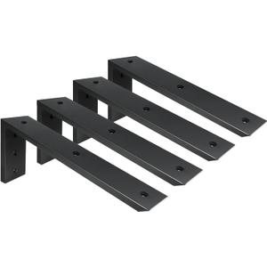 Countertop Support Bracket 4 Pack 14 inch Heavy Duty 1/2" Thick Black Black Granite Countertop Bracket 14"x6"x2.5" Shelf L Bracket Mantel Corbels for Quartz/Granite/Wood/Concret/Laminate Countertops