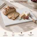 Diflart Natural Marble Stone Cutting Board for Kitchen, 16x20 Inch, White, Marble Slab Pastry Board Large with Non-Slip Feet for Baking, Cheese, Chocolate, Pack of 1 Piece