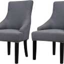 Lellen Stretch Wingback Chair Cover Slipcover - Reusable Wingback Side Chair Slipcover, Accent Chair Cover, Arm Protector Seat Cover, Wing Chair Cover for Dining Living Room Home, 2PCS, Dark Grey