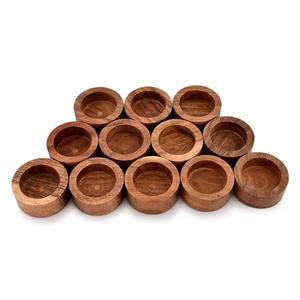NIRMAN Acacia Wood Tealight Candle Holder for Wedding, Party, Birthday, Holiday, Home Decoration (2.25" x 2.25" x 1"), (Set of 6)