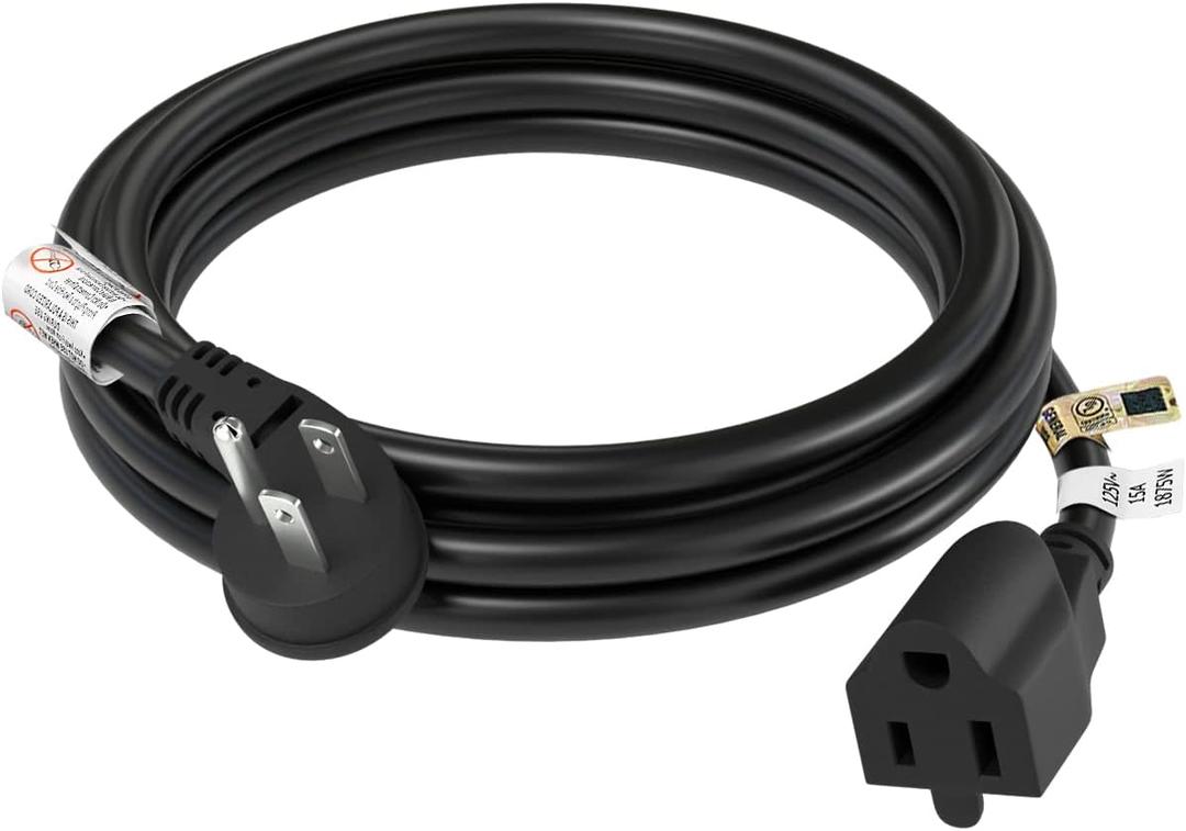 FIRMERST 1875W 6 Feet 15A Low Profile Flat Plug Extension Cord 14 AWG Black, UL Listed