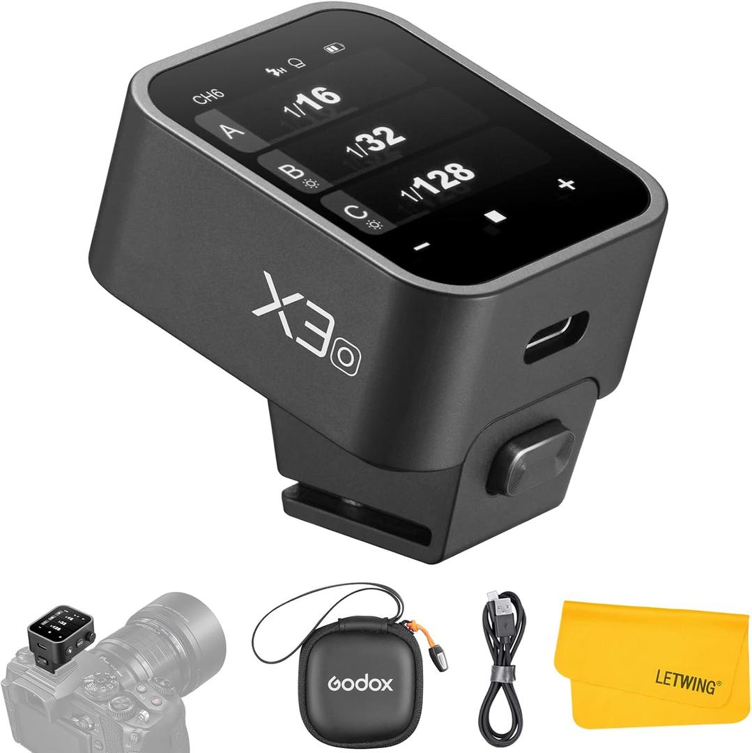 Godox X3O X3-O TTL Wireless Flash Trigger for Olympus Panasonic Camera, 2.4G Wireless Touchscreen Flash Transmitter, Support TTL Auto/Manual/Multi Flash, Built-in Lithium Battery, High-Definit Screen