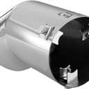 TriTrust Exhaust Tip, 2.75-3 inch inlet adjustable, 3.5'' Outlet 8'' Long Muffler Tip, Chrome Stainless Steel Truck Car Turn Down Tail Tip, Clamp On Tailpipe