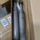 Short Gas Twin Tube Shocks, Universal Fit, Natural Stainless Steel Pair
9-5/8" Compressed Length, 14-5/8" Extended Length, 5/8" I.D. Eyelets, Used with 5/8" or 1/2" bolts, Front or Rear Use