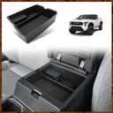 Muslogy Center Console Organizer Compatible with Toyota Tacoma 2024 2025 Accessories Middle Console Storage Box ABS Material with Anti-Slip Mats Interior Insert Tray (Black)